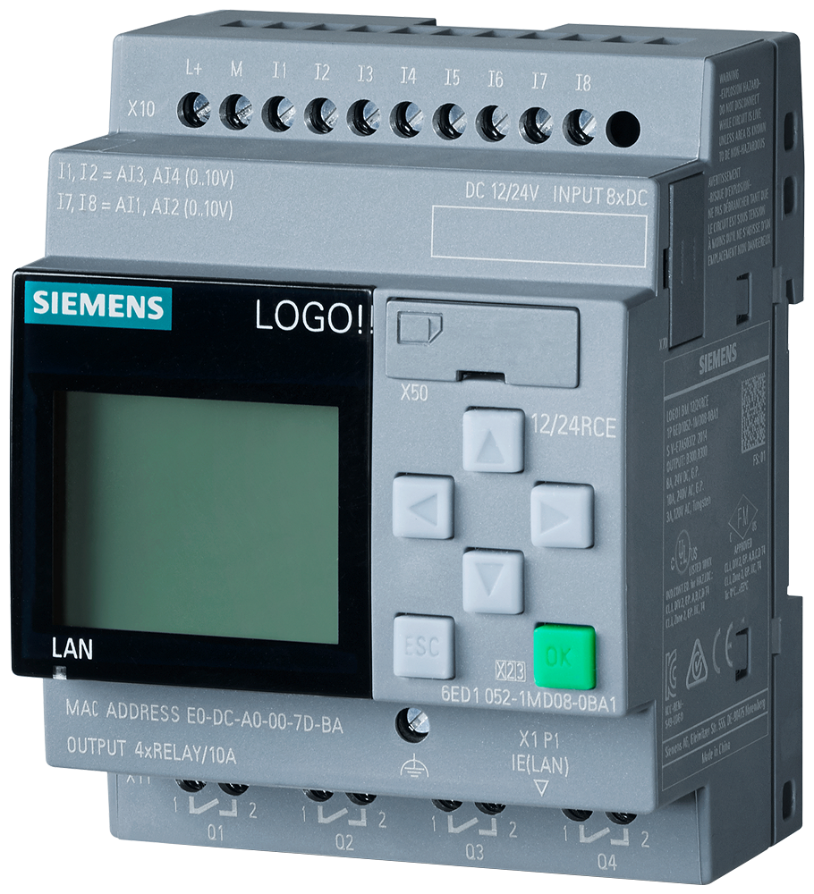 Siemens LOGO! 8.4 PLC 12/24RCE Logic Host Module PLC Programmable Controller 6ED1052-1MD08-0BA2